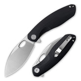 G064 knife in black G10 with satin blade β closed front