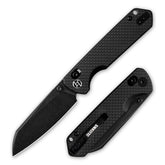 King Penguin G062 Folding Knife (3.35''+14C28N+Carbon fiber surface G10 Handle)-Crossbar Lock-Thumb Stud-Olitans