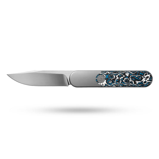 Rocket XL T081 (3.07''+M390+Blue Carbon Fiber)-Liner Lock-Front Flipper