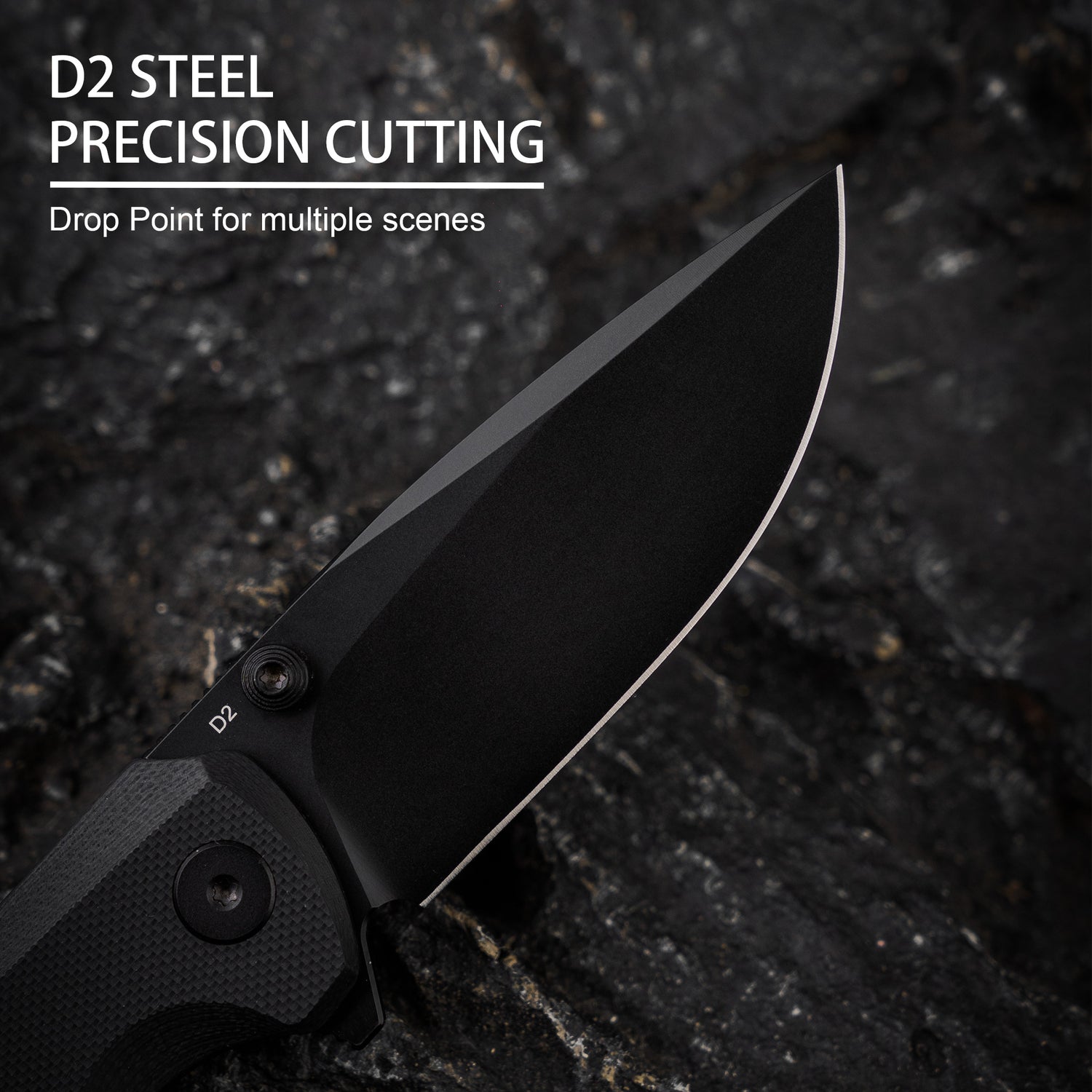 G061 Folding Knife 2.91'' D2 BLADE+G10 HANDLE- Liner LOCK-THUMB STUD