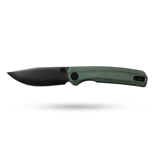 Gecko SE G080 (3.07''+SLD Magic+PVD+Green Micarta)-Liner Lock-thumb stud