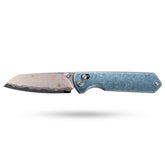 Imperial Penguin M060(3.35''+Damascus Steel & Copper+Crystallized Titanium)-Axis lock-thumb stud