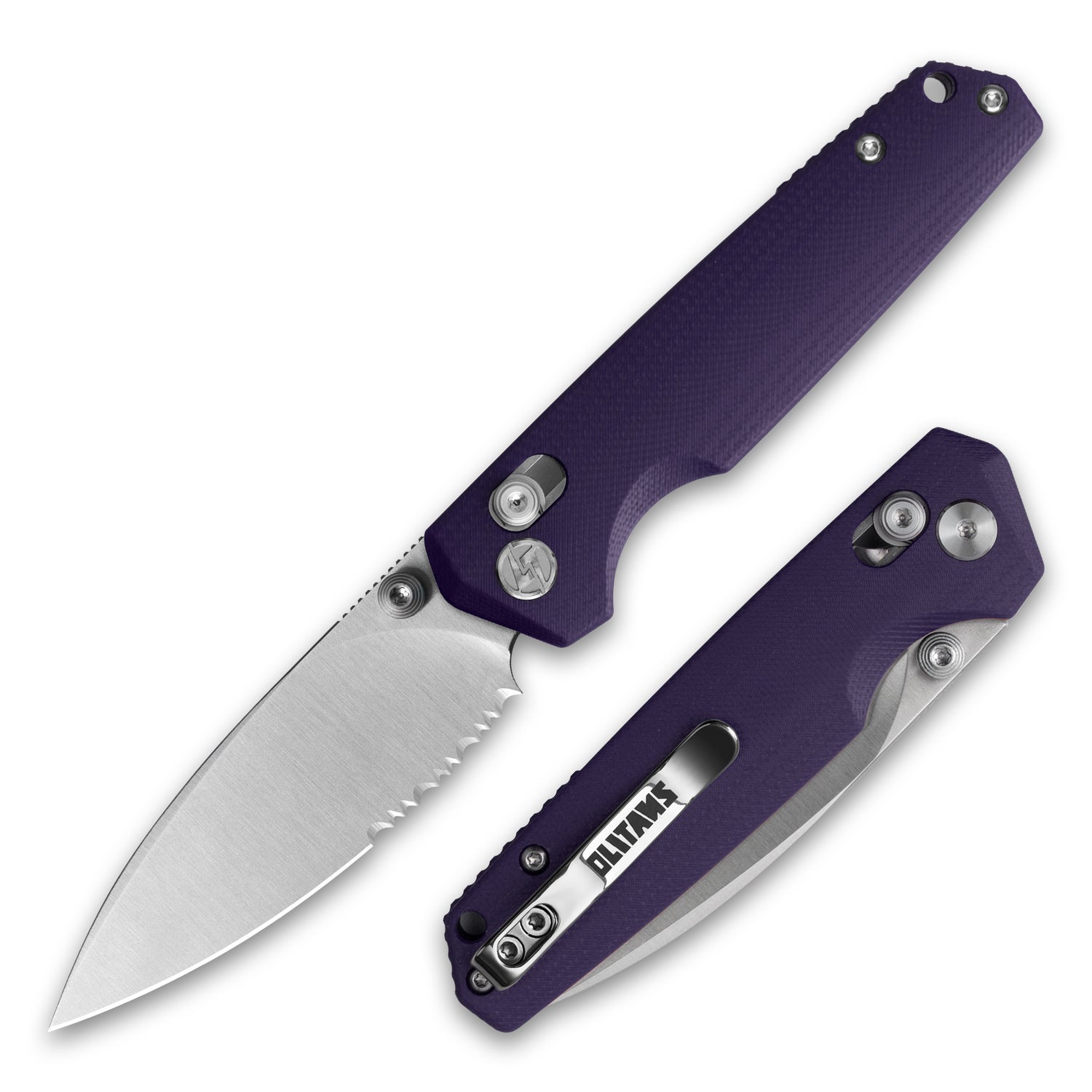 Youth Bird G053 Serrated Pocket Knife 3'' 14C28N Blade+G10 Handle- Crossbar Lock-Thumb stud