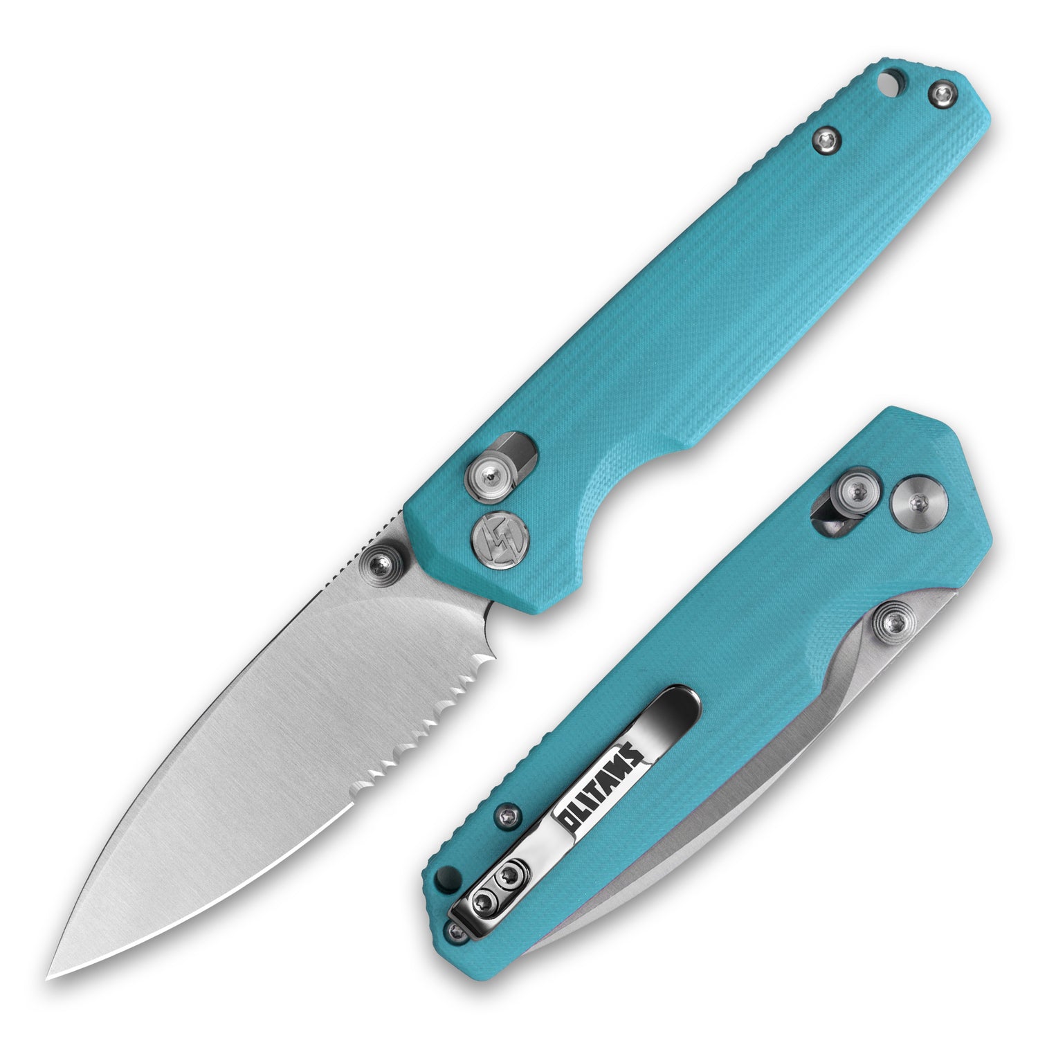 Youth Bird G053 Serrated Pocket Knife 3'' 14C28N Blade+G10 Handle- Crossbar Lock-Thumb stud