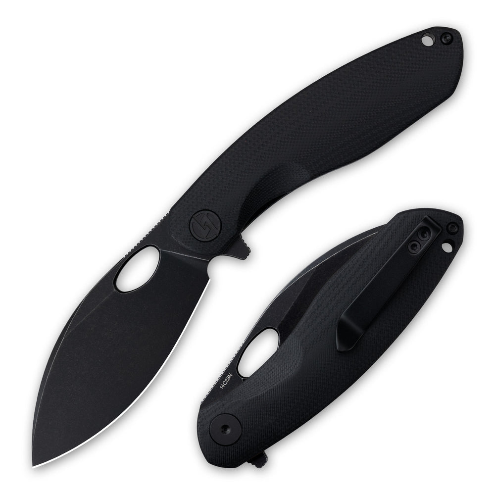 All-black G064 folding knife – closed view