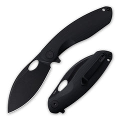 All-black G064 folding knife – closed view