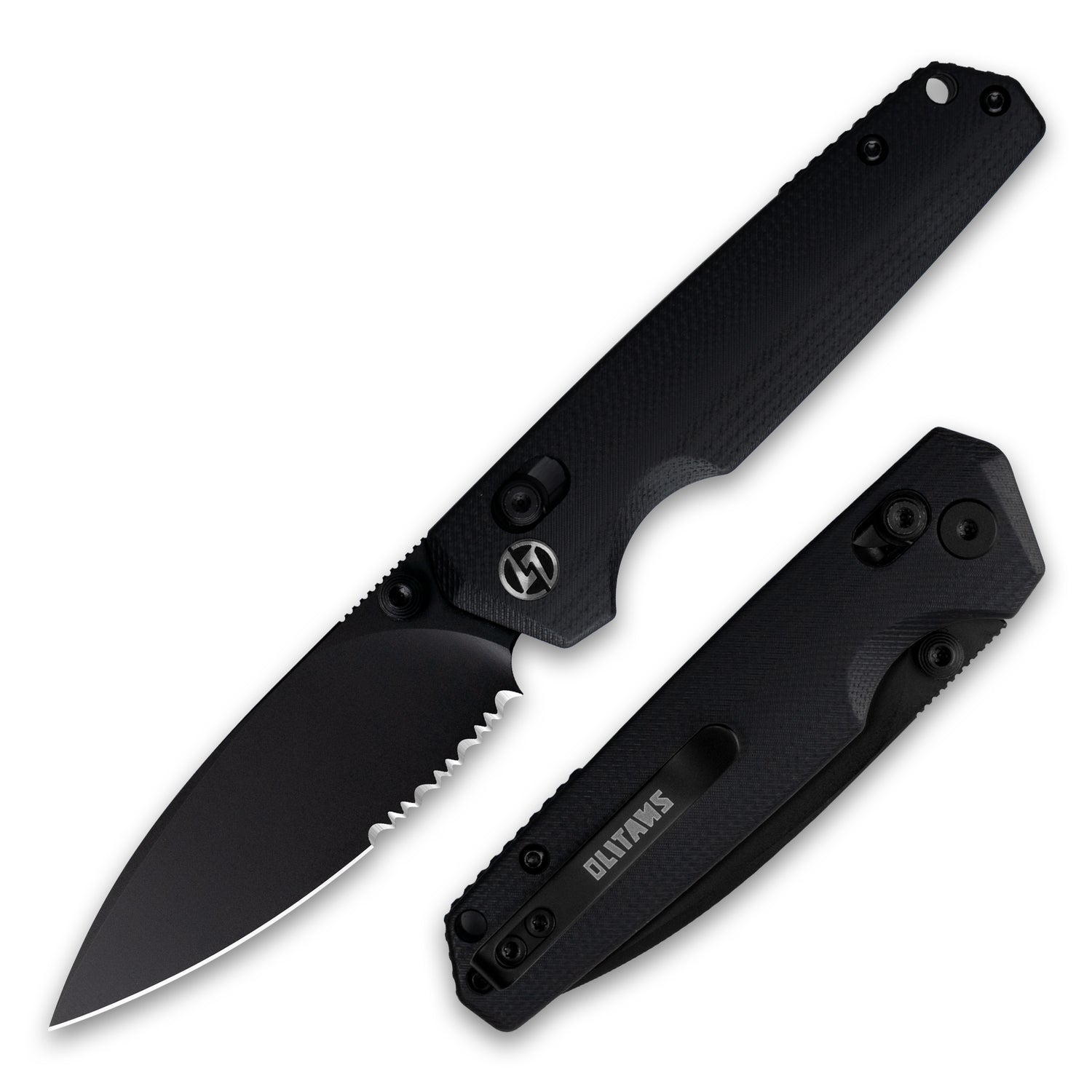 Youth Bird G053 Serrated Pocket Knife 3'' 14C28N Blade+G10 Handle- Crossbar Lock-Thumb stud