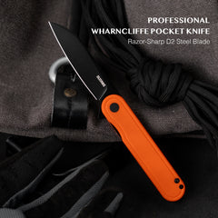 Rocket Wharncliffe Flipper Knife (2.76"-D2 Blade-G10)-G067