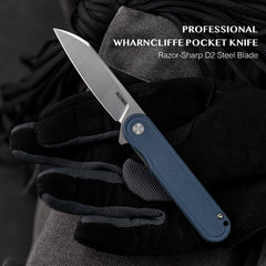 Rocket Wharncliffe Flipper Knife (2.76"-D2 Blade-G10)-G067