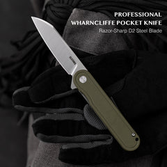 Rocket Wharncliffe Flipper Knife (2.76"-D2 Blade-G10)-G067
