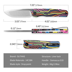 Stealth G047(3.07'' +14C28N +G10)Liner Lock-Front Flipper