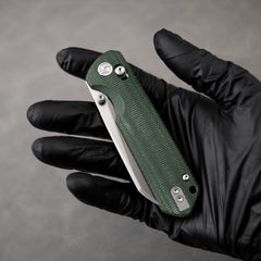 King Penguin G062 Folding Knife (3.35''+14C28N+Micarta Handle)-Crossbar Lock-Thumb Stud-Olitans