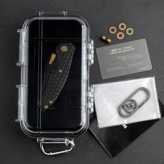 T052 Mastiff Folding Knife 3.54'' Bohler M390 Blade + Titanium Handle - Crossbar Lock - Thumb Stud