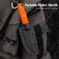 G063 Fixed Blade Knife 3.46'' 14C28N steel Blade, 4.09'' G10 handle Field Utility Knife with Kydex Sheath for Outdoor Camping Hiking