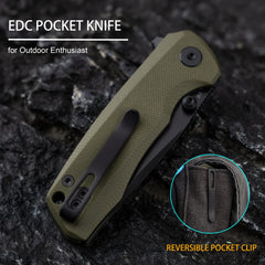 G061 Folding Knife ( 2.91''+D2+G10 )- Liner LOCK-THUMB STUD-OLITANS