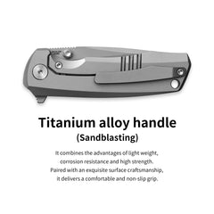 Ti-Bomber T065 Folding Knife –(2.95"+Bohler M390 +Titanium)-OLITANS