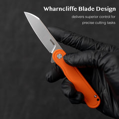 Rocket Wharncliffe Flipper Knife (2.76"-D2 Blade-G10)-G067