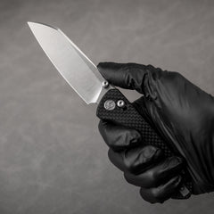 King Penguin G062 Folding Knife (3.35''+14C28N+Carbon fiber surface G10 Handle)-Crossbar Lock-Thumb Stud-Olitans