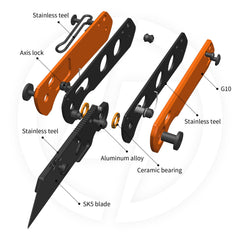 Adélie Penguins G076 Utility Knife (2.68"+SK5 Blade+G10)Blade x10