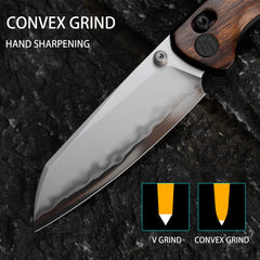 Imperial Penguin M060(3.35''+Damascus Steel & Copper+Crystallized Titanium)-Axis lock-thumb stud