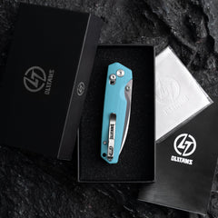 Youth Bird Serrated Pocket Knife (3''+14C28N+G10)-Crossbar Lock-Thumb stud-G053