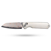 Imperial Penguin M060(3.35''+Damascus Steel & Copper+Cow bone)-Axis lock-thumb stud