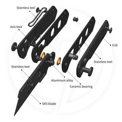 Adélie Penguins G076 Utility Knife (2.68"+SK5 Blade+G10)Blade x10
