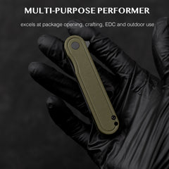 Rocket Wharncliffe Flipper Knife (2.76"-D2 Blade-G10)-G067