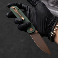 Lemon Shark G071(3.27"+10Cr15Mov+Micarta Handle+PVD)-Liner Lock-Olitans
