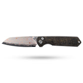 Imperial Penguin M060(3.35''+Damascus Steel & Copper+Carbon fibre)-Axis lock-thumb stud