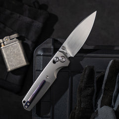 Ti-Aero T075 Folding Knife –(3.23"+Bohler M390 +Titanium)- OLITANS