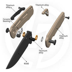 Ti-Bomber 2.0 T065 - Drop Point(2.95"+Bohler M390 +Titanium)