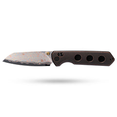 Imperial Penguin M060(3.35''+Damascus Steel & Copper+Red Copper)-Axis lock-thumb stud