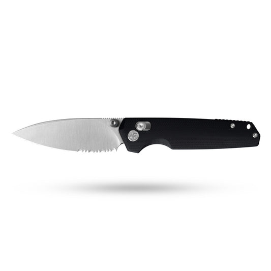 Youth Bird Serrated Pocket Knife (3''+14C28N+G10)-Crossbar Lock-Thumb stud-G053