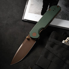 Lemon Shark G071(3.27"+10Cr15Mov+Micarta Handle+PVD)-Liner Lock-Olitans