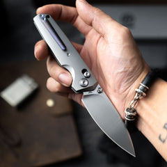 Ti-Aero T075 Folding Knife –(3.23"+Bohler M390 +Titanium)- OLITANS