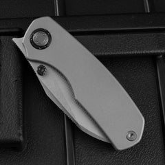 Mini Ti-Mastiff T074( 2.36'' + Bohler M390 + Step milled+Titanium )Folding Knife