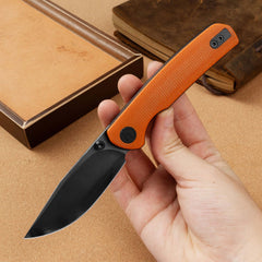 Gecko SE G080 (3.07''+SLD Magic+PVD+Orange Micarta)-Liner Lock-thumb stud