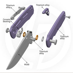 Ti-Bomber 2.0 T065 - Drop Point(2.95"+Bohler M390 +Titanium)