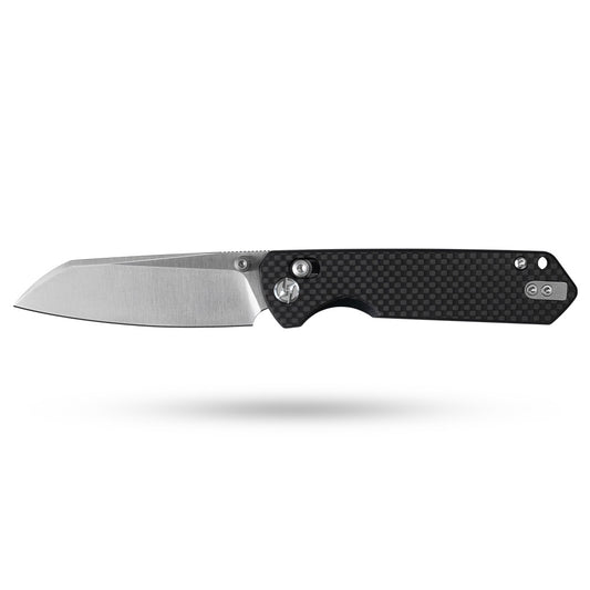 King Penguin G062 Folding Knife (3.35''+14C28N+Carbon fiber surface G10 Handle)-Crossbar Lock-Thumb Stud-Olitans