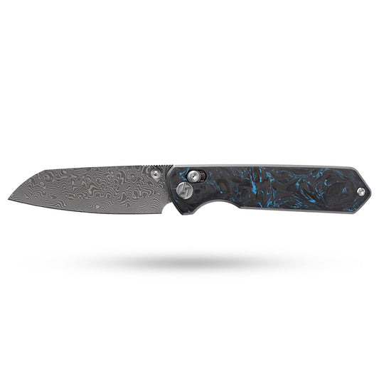 Imperial Penguin M060(3.35''+Damascus+Carbon fibre)-Axis lock-thumb stud