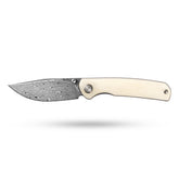 Gecko M070-DS Folding Knife(3.07''+Damascus+Cow bone)-Liner Lock-thumb stud-OLITANS