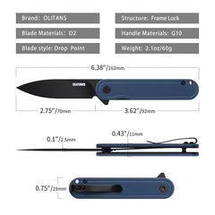 Rocket G040- (2.75''+D2+G10)-Liner Lock-Flipper-OLITANS