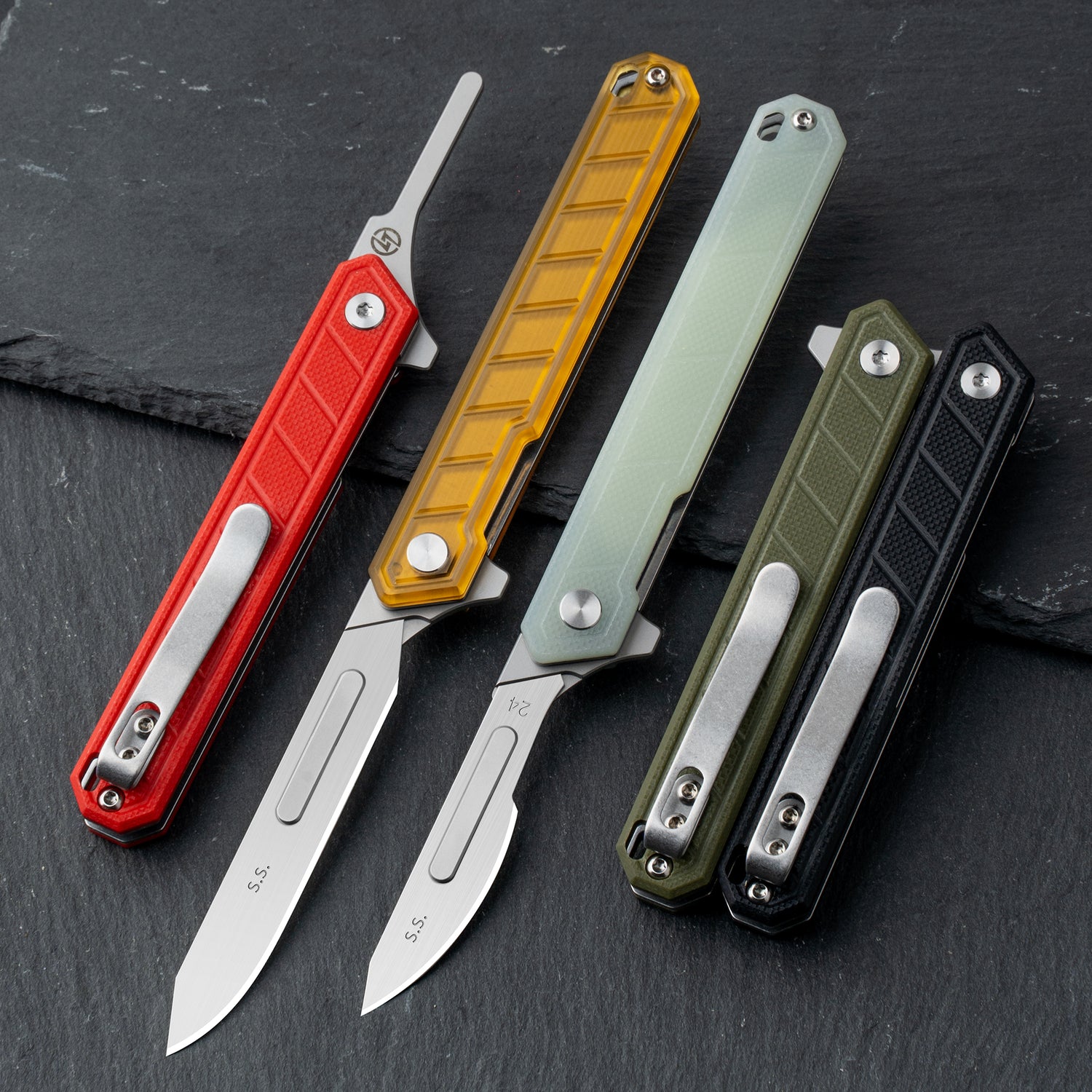 G046 Mecha Folding Sacalpel Knife G10 handle suitable for #24 & #60 Blade