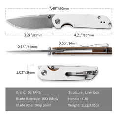 Lemon Shark G071(3.27"+10Cr15Mov+Latte G10)-Liner Lock