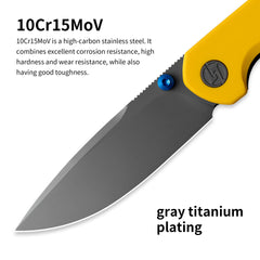 Lemon Shark G071(3.27"+10Cr15Mov+G10 Handle+Ti-coated)-Liner Lock-Front Flipper-Olitans