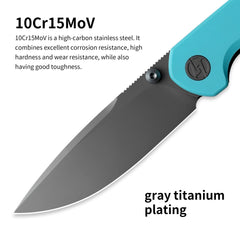 Lemon Shark G071(3.27"+10Cr15Mov+G10 Handle+Ti-coated)-Liner Lock-Front Flipper-Olitans