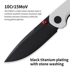 Lemon Shark G071(3.27"+10C15N+G10 Handle+Ti-coated)-Liner Lock-Front Flipper-Olitans