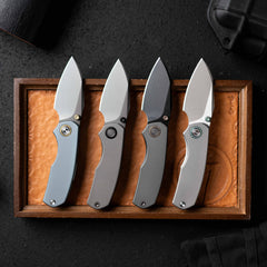 Mini Ti-Mastiff T074( 2.36'' + Bohler M390 + Step milled+Titanium )Folding Knife