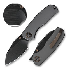 Mini Ti-Mastiff T074( 2.36'' + Bohler M390 +Step milled+Titanium )Folding Knife